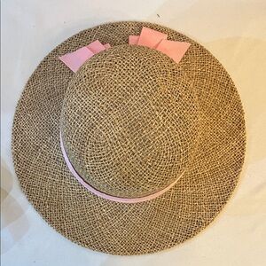 Vintage Golden Gate hats Straw Hat with Pink Bow